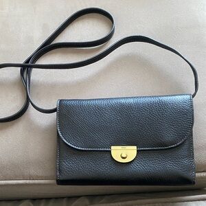 FOSSIL Black Leather Crossbody Bag